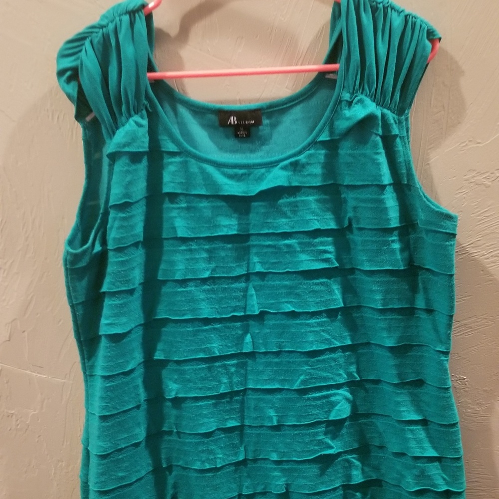 Women's Ruffle Turquoise Shirt